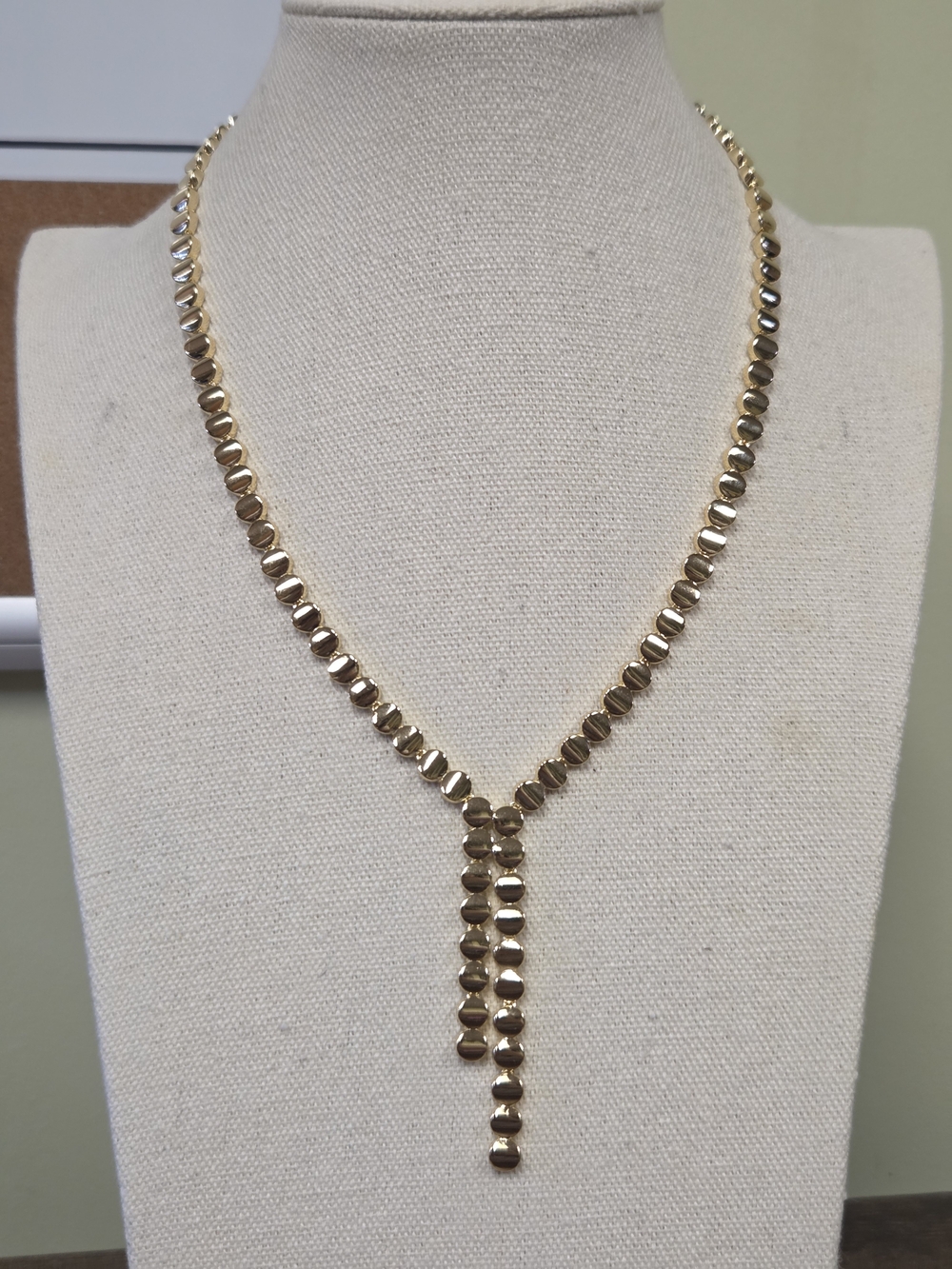 18k Gold Link Y-Drop Necklace